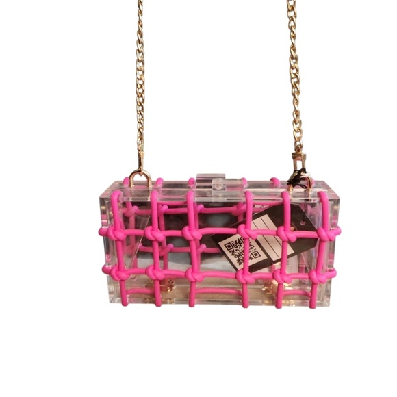 Urban Expressions Clear and Pink Clutch - Picture 2 of 6